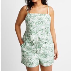 State of Day Women 's 2-Pc. Sleeveless Linen Pajamas Set Size L NWT